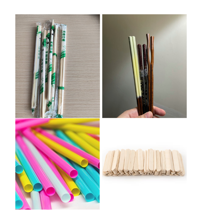Different materials: bamboo, wood, plastic